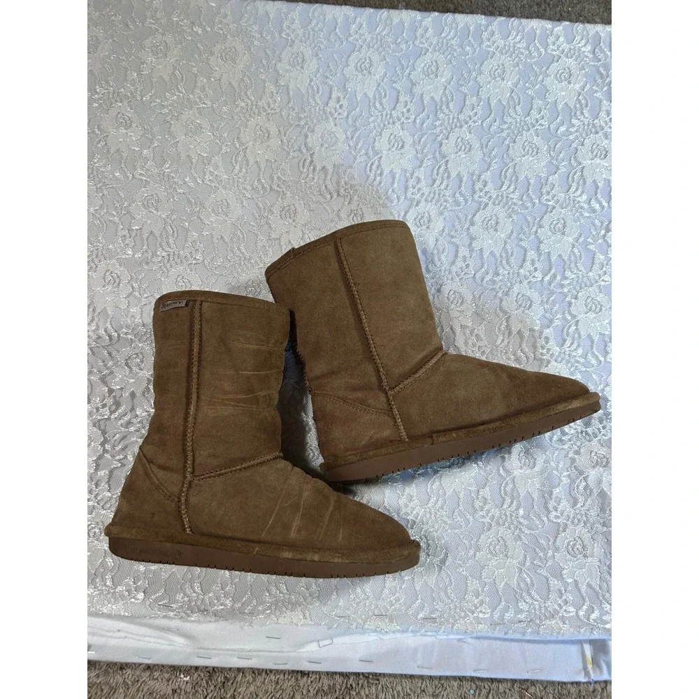 Bearpaw Suede Handmade Patch Boots 7 Boho Grunge Eclectic Y2K Festival